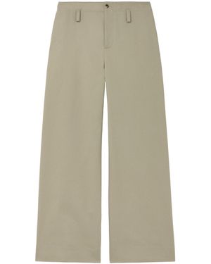 McQueen Wool-Mohair Wide-Leg Chinos - Natural