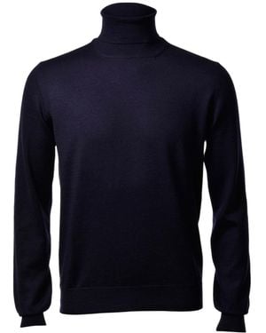 Gran Sasso Fileria Long Sleeve Roll-Neck Jumper - Blue