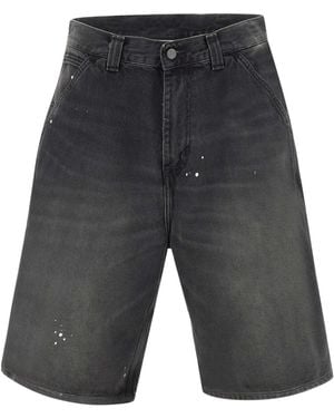 Carhartt Og Single Knee Paint-Splatter Shorts - Grey