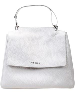 Orciani Sveva Logo Lettering Medium Shoulder Bag - White