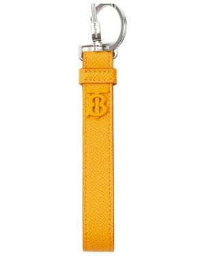 Burberry Monogram Leather Keychain - Metallic