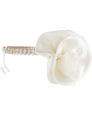 Magda Butrym Floral-Appliqué Crystal-Embellished Choker - White