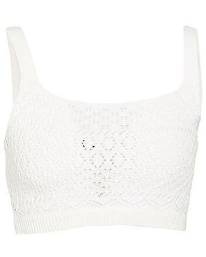 MAX&Co. Sleeveless Knit Crop Top - White