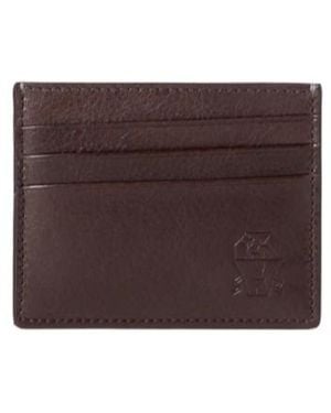 Brunello Cucinelli Brushed Leather Cardholder - Brown