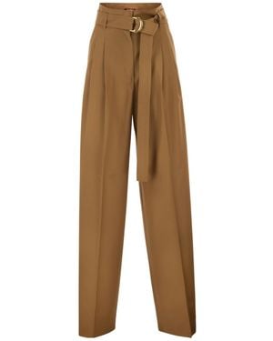 Max Mara Casual Pants With Belt Loops - Natural