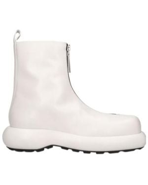 Jil Sander Zip-Detail Short Boots - White