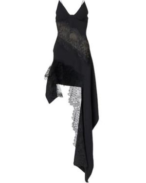 David Koma Asymmetric Lace-Trimmed Minidress - Black