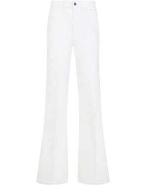 Tom Ford Logo-Patch Flared Trousers - White