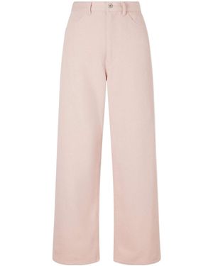 AURALEE Wide-Leg Silk Jeans - Pink