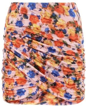 Isabel Marant High Waist Ruched Mini Skirt - Orange