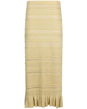 Liu Jo Long Openwork Knit Skirt - Natural