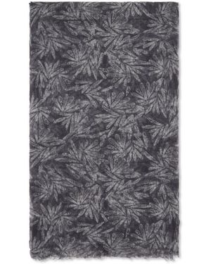Brunello Cucinelli Pattern Frayed Edge Scarf - Grey