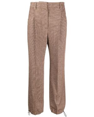 Brunello Cucinelli Toggle Cuff Tailored Trousers - Natural