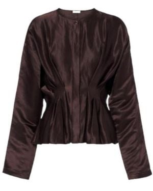 JOSEPH Erin Pleated Linen And Silk Blouse - Black