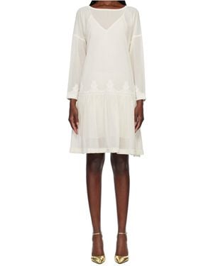 Bode Salt Marsh Long-Sleeved Dress - White