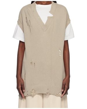 Yohji Yamamoto Distressed Vest - Natural