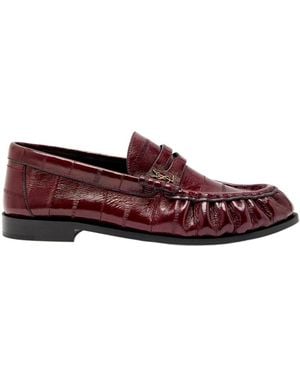 Saint Laurent Round-Toe Loafers - Red