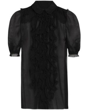 Dolce & Gabbana Ruffled Collared Blouse - Black