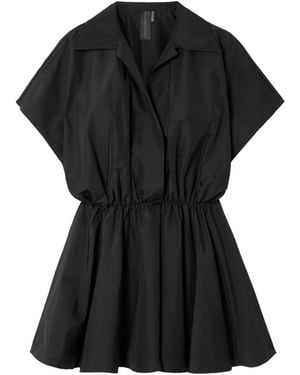 Norma Kamali Super Gathered Habotai Mini Dress - Black