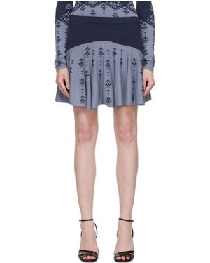 Conner Ives Flared Mini Skirt - Blue