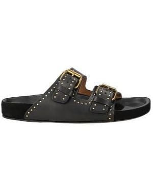 Isabel Marant Minimalist Solidcolor Leather Sandals - Black