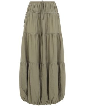 Co. Elastic Waist Midi Skirt - Green