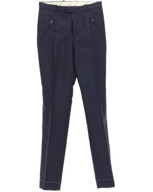 Maison Margiela Four-Stitch Detailed Straight Leg Trousers - Blue