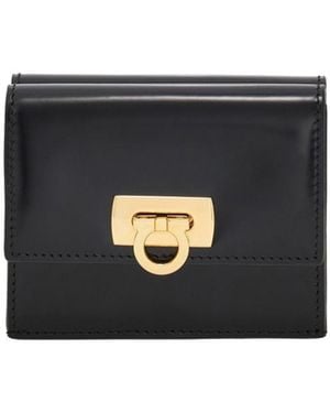 Ferragamo Ferragamo Gancini Clasp Compact Wallet - Black