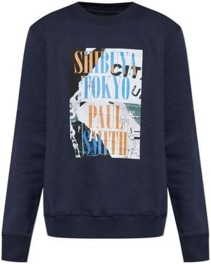 Paul Smith Ps Shibuya Print Sweatshirt - Blue