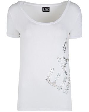 EA7 Item O-Neck Short-Sleeved T-Shirt - White