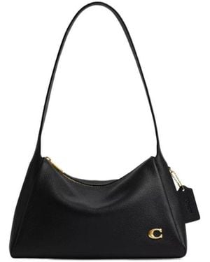 COACH Lola Logo Plaque Shoulder Bag - Black