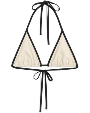 TOTEME Contrasting-Border Triangle-Cup Bikini Top - Metallic
