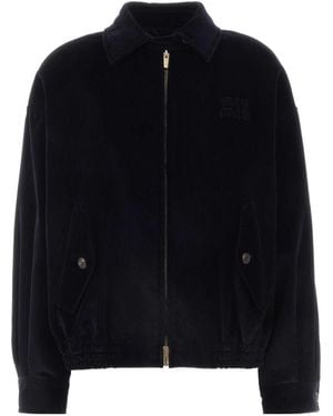 Miu Miu Corduroy Blouson Jacket - Black