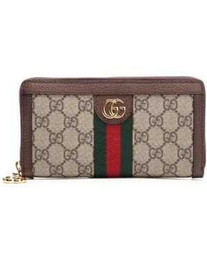 Gucci Ophidia Gg Zip Around Wallet - Grey