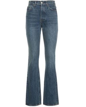 Amiri High Rise Cotton Denim Bootcut Jeans - Blue
