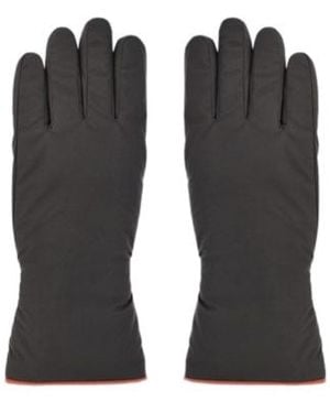 Loro Piana Logo Embroidered Panelled Gloves - Black