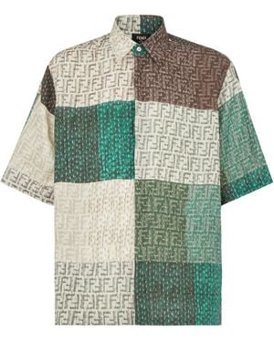 Fendi Linen Shirt With All-Over Ff Print - Multicolour