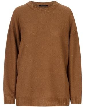 Fabiana Filippi Sequin-Embellished Crewneck Jumper - Brown