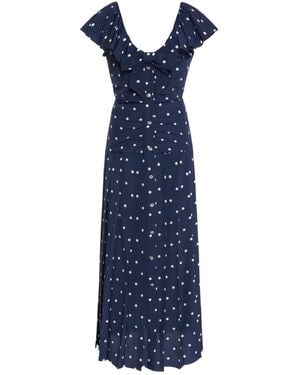 Alessandra Rich Polka Dot Ruffle Dress - Blue