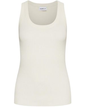 Marella Rib-Knit Viscose Vest Top - White