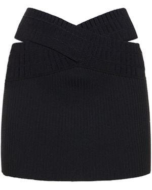 Dion Lee Crossed Ribbed Skirt - Black