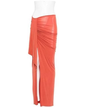 Balmain Asymmetrical Designed Draped Skirt - Red