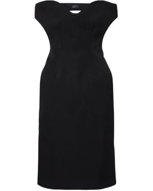 Mugler Open-Back Wool-Blend Cocktail Dress - Black