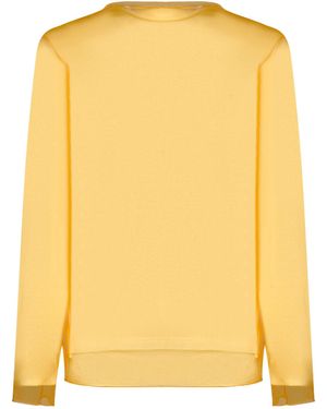 Jil Sander Logo Printed Long-Sleeved T-Shirt - Yellow