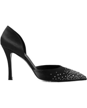 Stella McCartney Crystal-Embellished Satin Court Shoes - Black