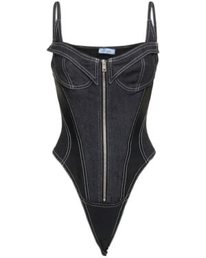 Mugler Zip Corset Jumpsuit - Black