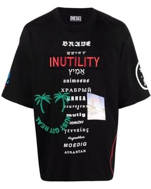 DIESEL Graphic-Print Cotton T-Shirt - Black