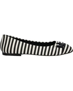 MSGM Striped Flats - Black