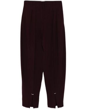 Mugler Pleated Split-Hem Pants - Purple