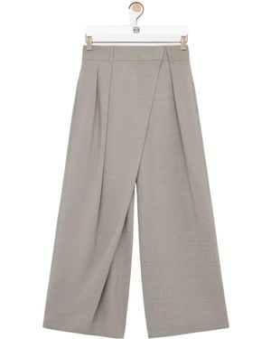 Loewe Pleated Wrap Pants - Gray